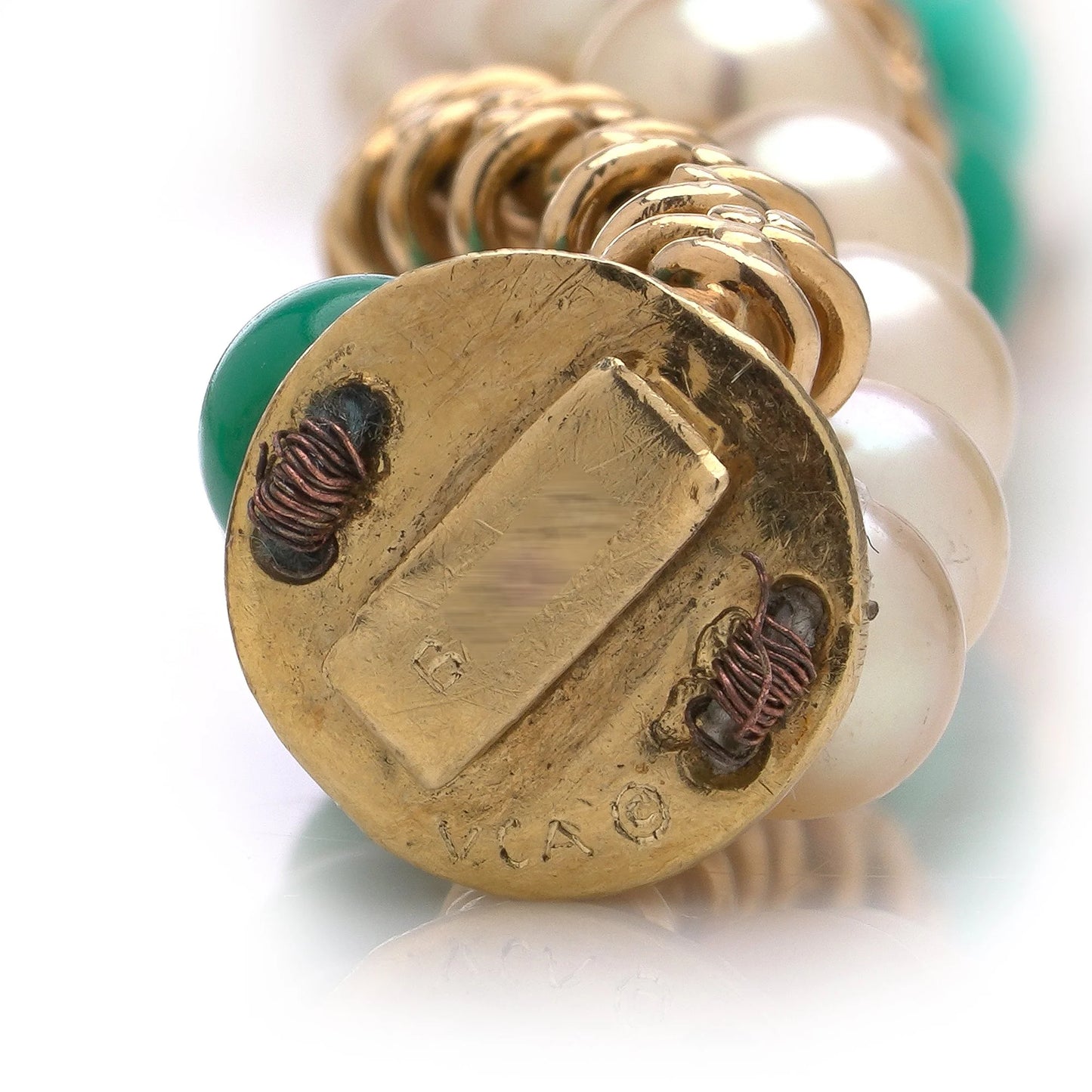 Vintage Van Cleef and Arpels Turquoise Pearl Gold Twist Necklace