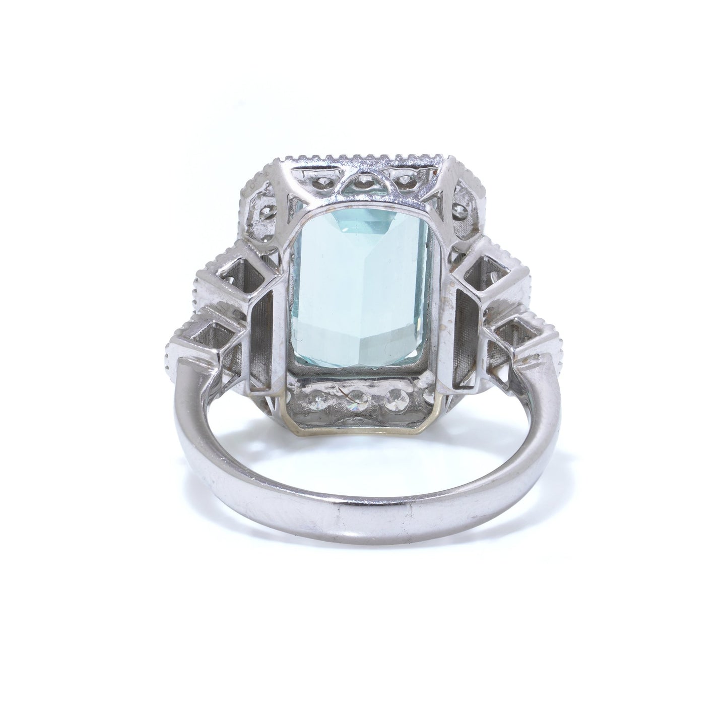 Vintage 5.5ct Aquamarine and Diamond Cluster Ring