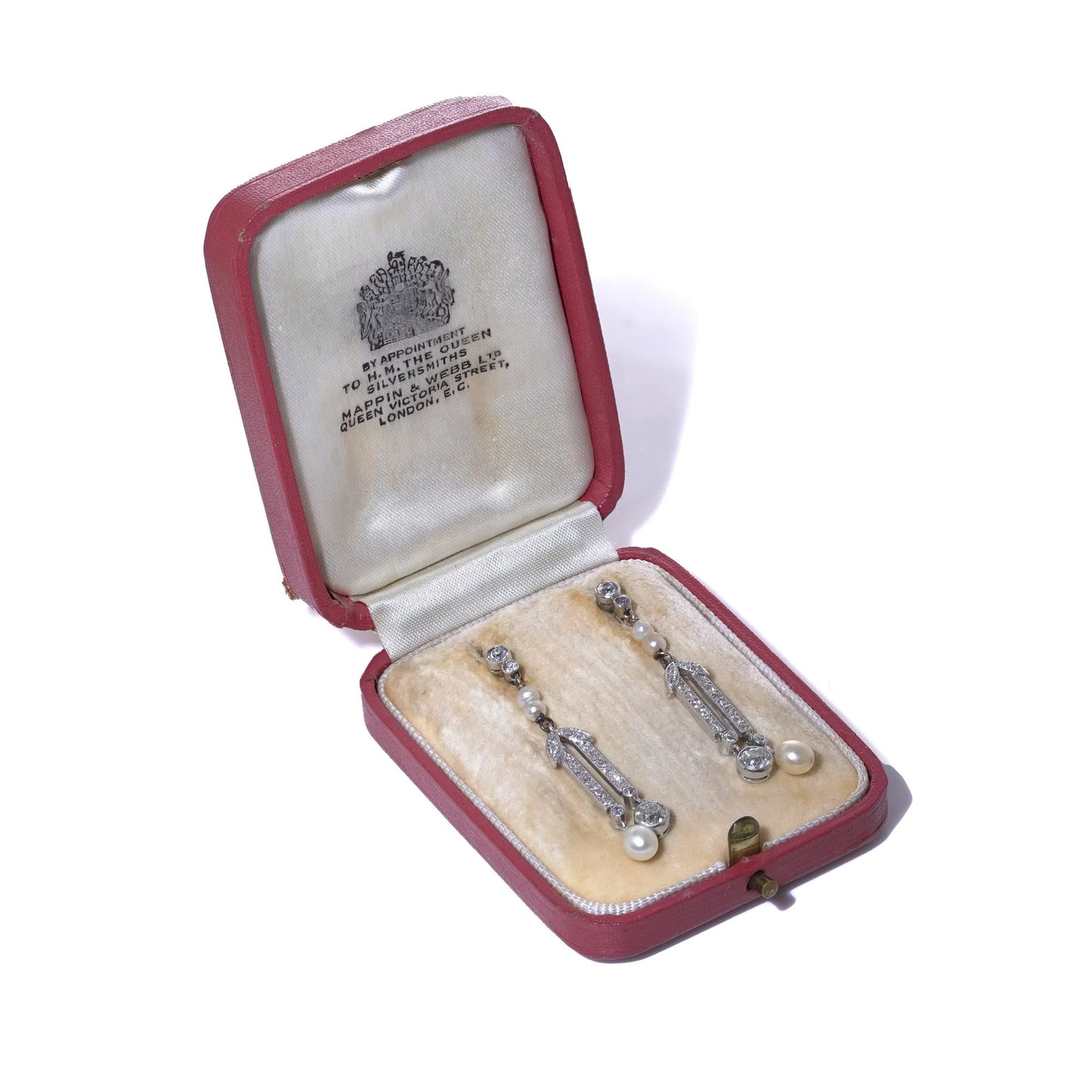 Belle Epoque Old Cut Diamond and Natural Pearl Drop Earrings