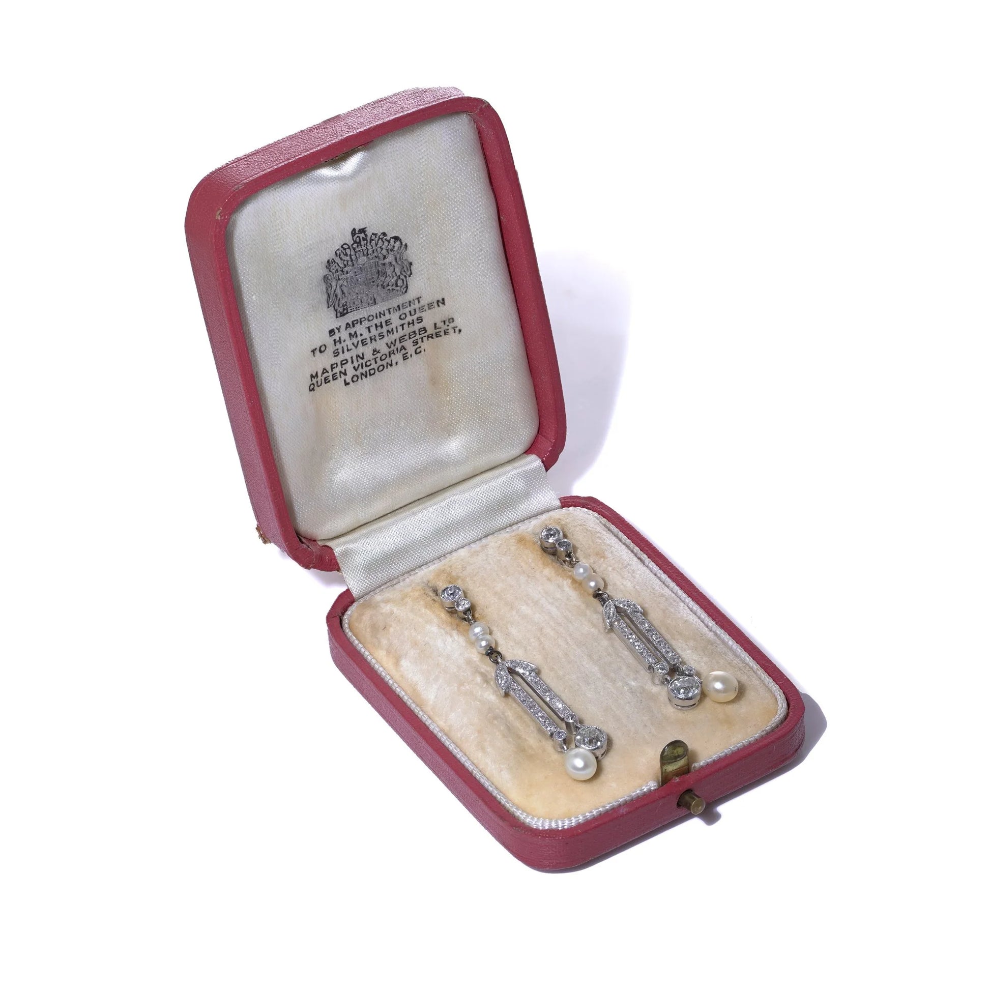 Belle Epoque Old Cut Diamond and Natural Pearl Drop Earrings