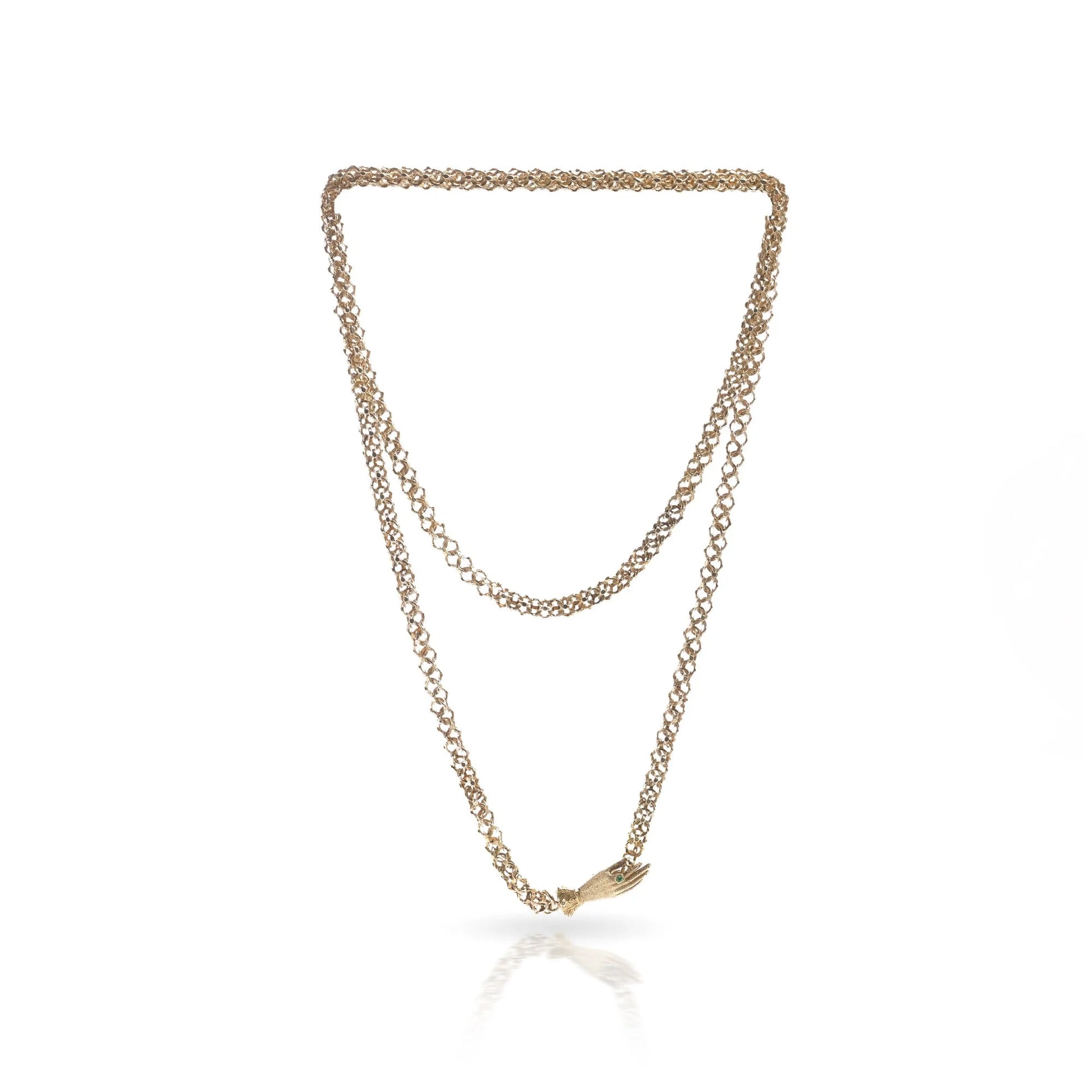 Georgian Antique 18ct Gold Chain Necklace with Hand Pendant, Circa 1800