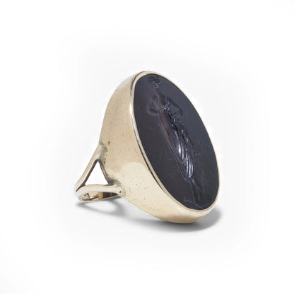 Victorian 9kt Gold Ring with Georgian Intaglio
