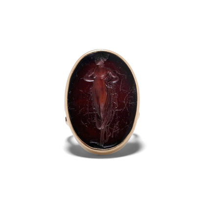 Victorian 9kt Gold Ring with Georgian Intaglio