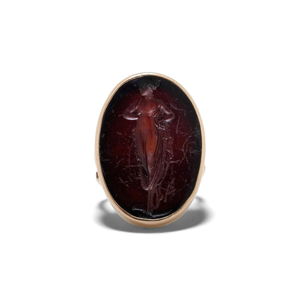 Victorian 9kt Gold Ring with Georgian Intaglio