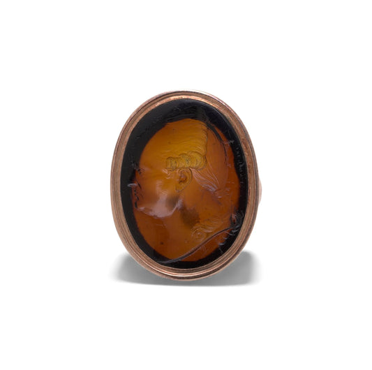 Antique Victorian Gold Ring with 18th-Century Intaglio