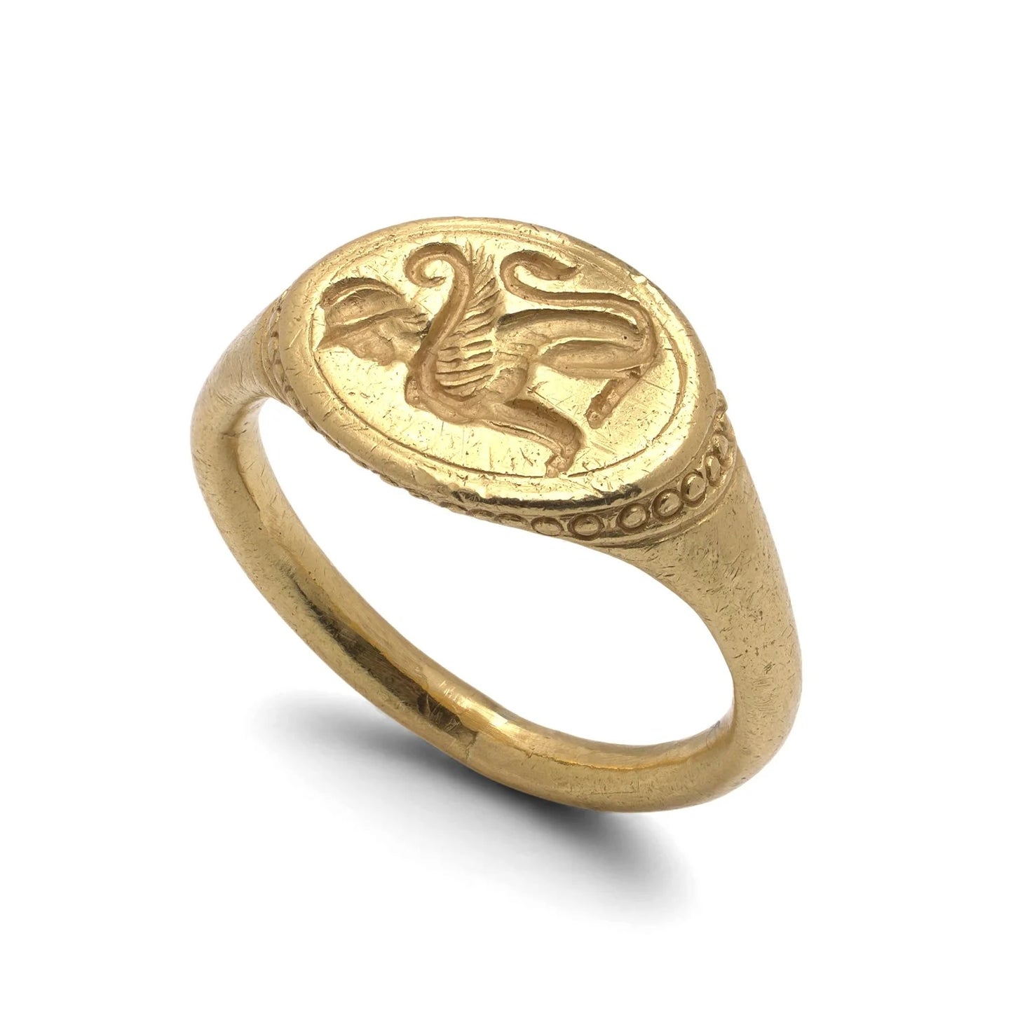 22 Carat Antique Gold Signet Ring With Griffon Motif, c.18th Century
