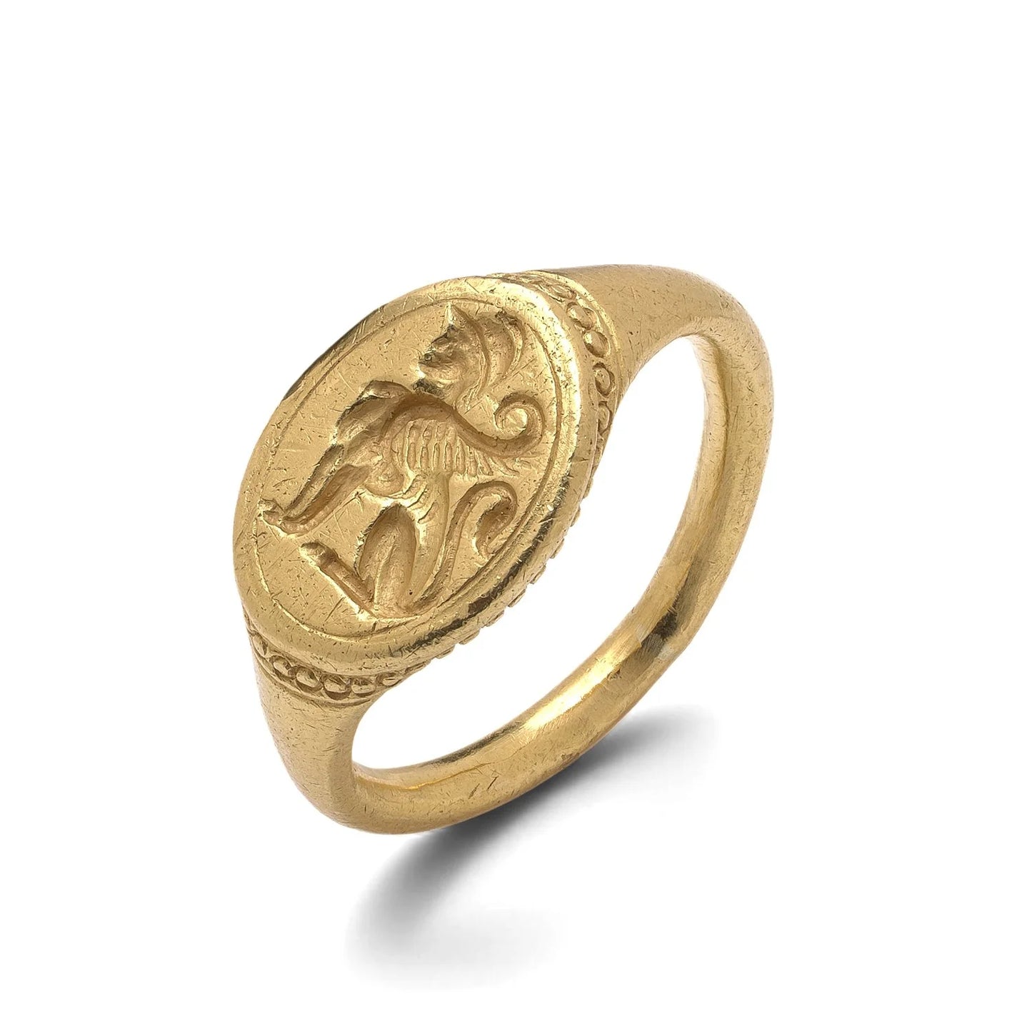 22 Carat Antique Gold Signet Ring With Griffon Motif, c.18th Century
