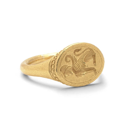 22 Carat Antique Gold Signet Ring With Griffon Motif, c.18th Century