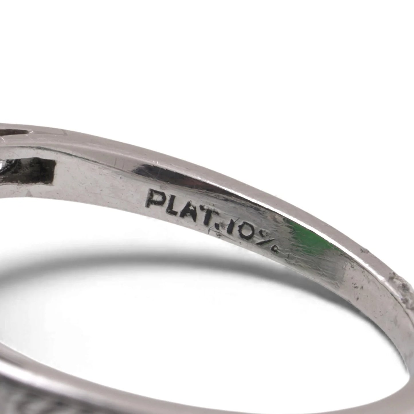 PLAT.10% stamp inside an platinum shank