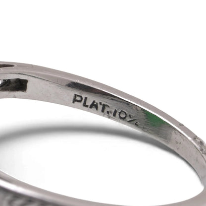 PLAT.10% stamp inside an platinum shank