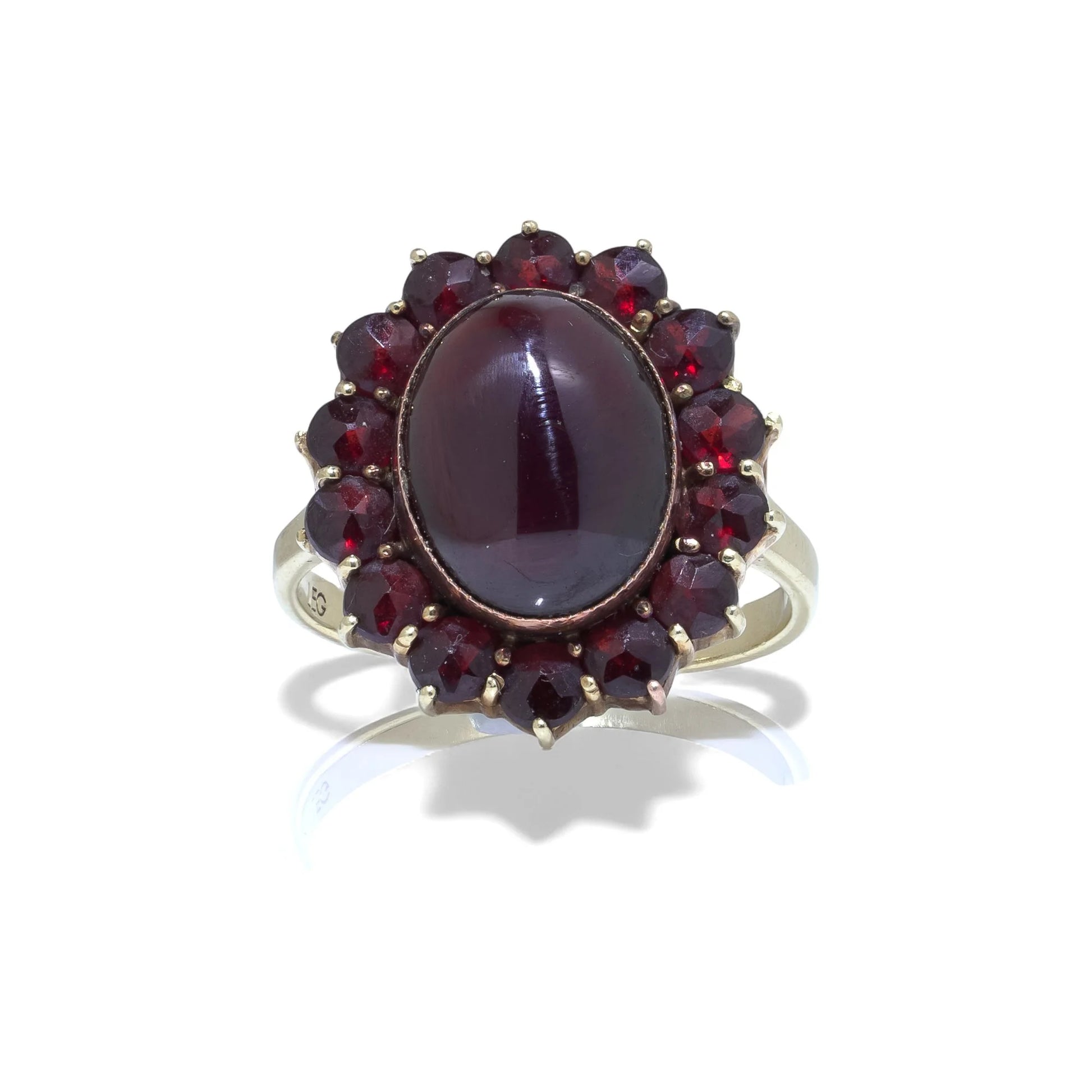 Vintage Garnet Cluster Ring in 9ct Gold