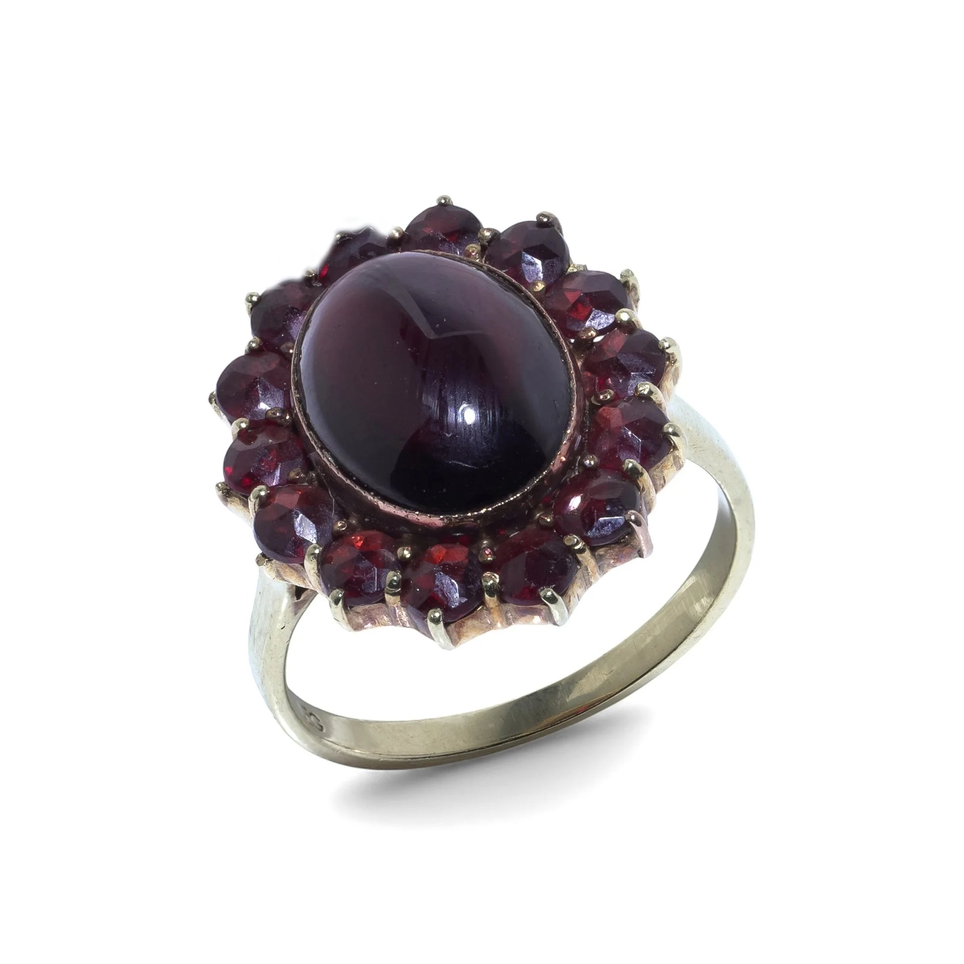 Vintage Garnet Cluster Ring in 9ct Gold