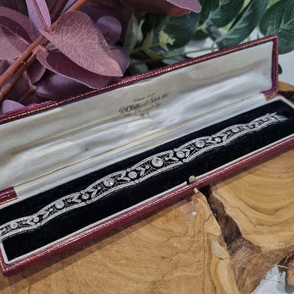Antique Belle Epoque 4.15ct Diamond Bracelet in Platinum