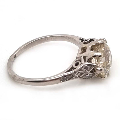 Art Deco 1.90ct Old Mine Cut Diamond Solitaire Engagement Ring