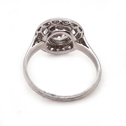 Art Deco 1.25ct Old Cut Diamond Halo Engagement Ring