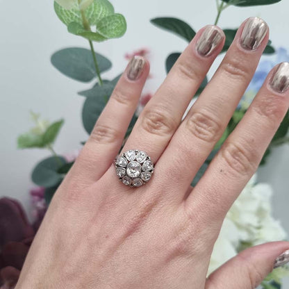 Belle Epoque Antique 1.30ct Diamond Bombe Ring
