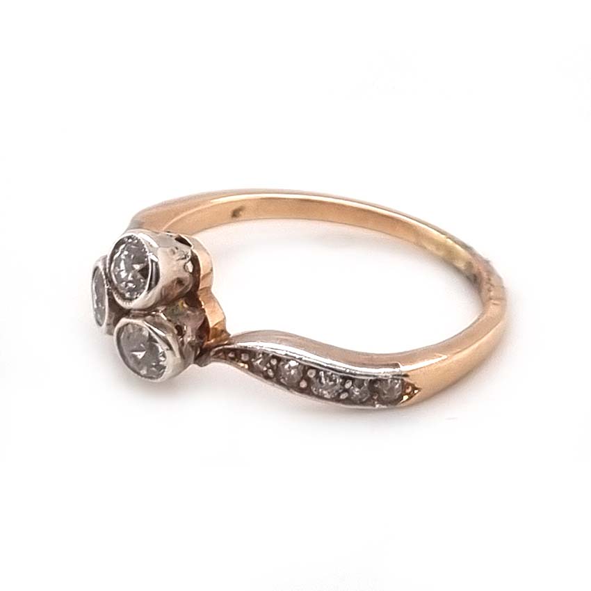 Edwardian Antique Diamond Trefoil Ring