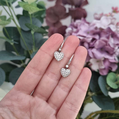 Tiffany and Co Diamond Heart Drop Earrings