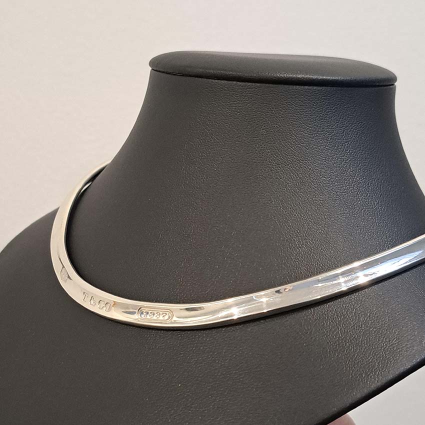Vintage Tiffany and Co 1837 Collection Silver Collar Necklace