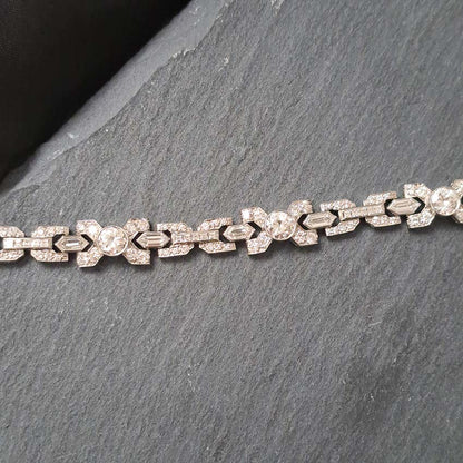 Vintage 1950's Diamond X Cross Link Bracelet, 9 carat total