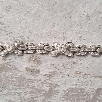Vintage 1950's Diamond X Cross Link Bracelet, 9 carat total
