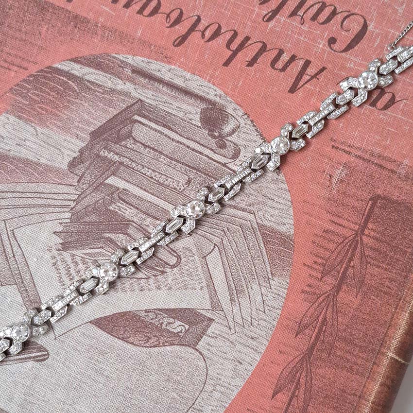 Vintage 1950's Diamond X Cross Link Bracelet, 9 carat total