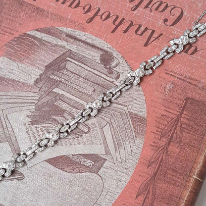 Vintage 1950's Diamond X Cross Link Bracelet, 9 carat total