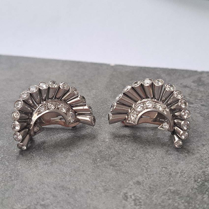 Vintage Van Cleef and Arpels Diamond Spray Earrings