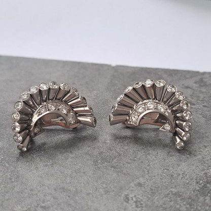 Vintage Van Cleef and Arpels Diamond Spray Earrings