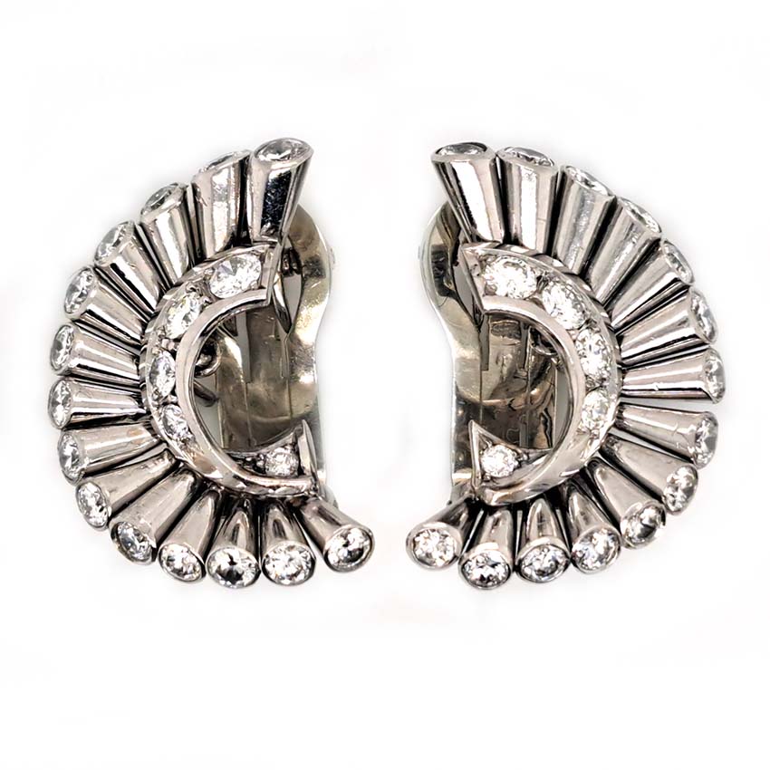 Vintage Van Cleef and Arpels Diamond Spray Earrings