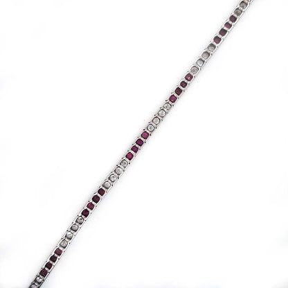 Art Deco Charles Holl 5ct Ruby and Diamond Line Bracelet