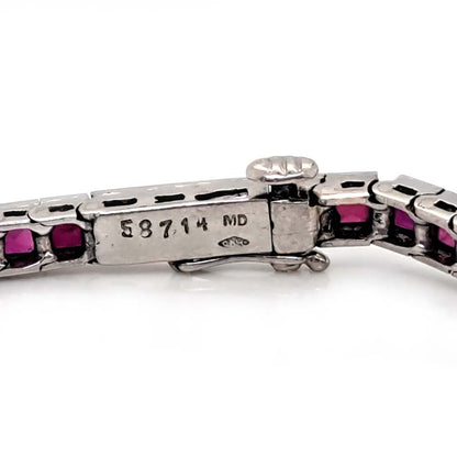 Art Deco Charles Holl 5ct Ruby and Diamond Line Bracelet