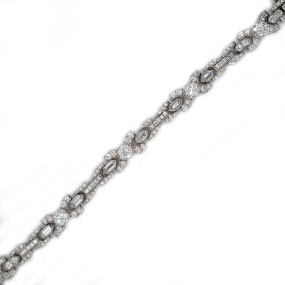 Vintage 1950's Diamond X Cross Link Bracelet, 9 carat total