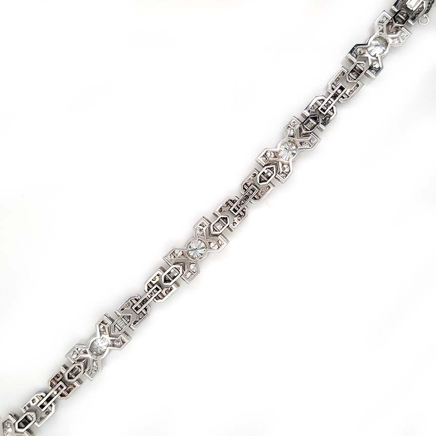 Vintage 1950's Diamond X Cross Link Bracelet, 9 carat total