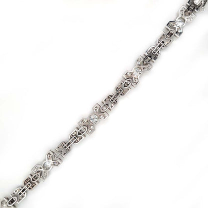 Vintage 1950's Diamond X Cross Link Bracelet, 9 carat total