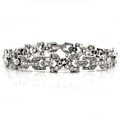Vintage 1950's Diamond X Cross Link Bracelet, 9 carat total
