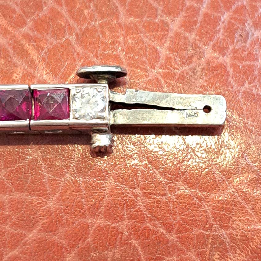 Art Deco Charles Holl 5ct Ruby and Diamond Line Bracelet