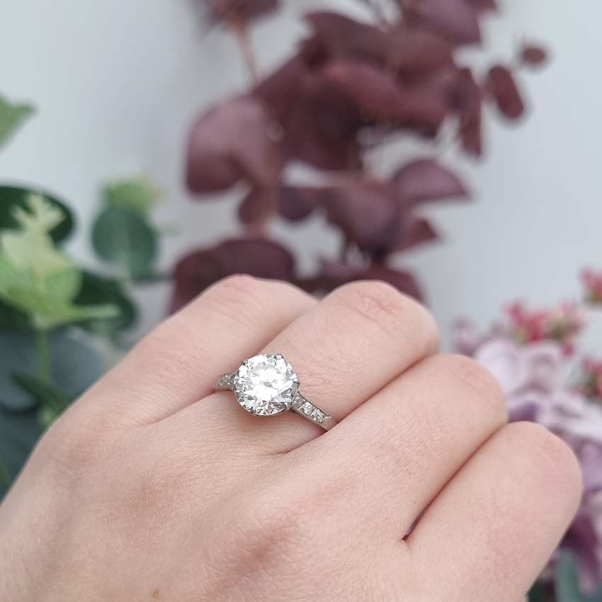 Vintage 2ct Diamond Solitaire Engagement Ring