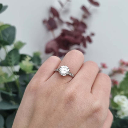 Vintage 2ct Diamond Solitaire Engagement Ring