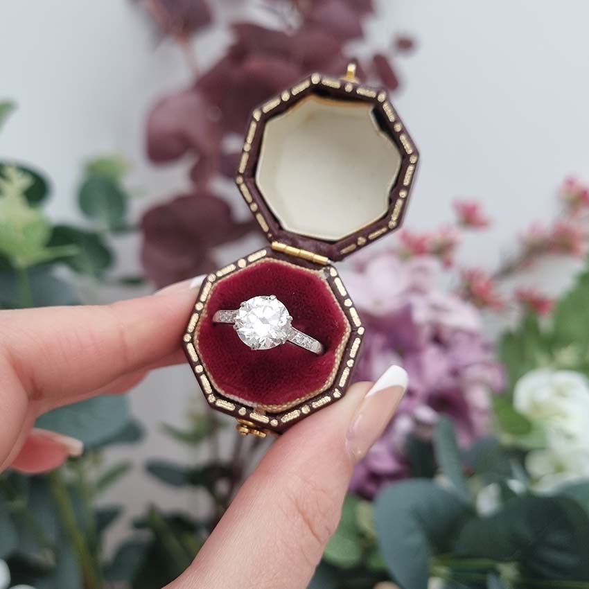 Vintage 2ct Diamond Solitaire Engagement Ring