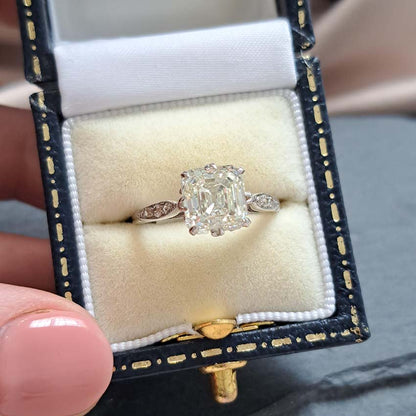 2.10ct Asscher Cut Diamond Solitaire Engagement Ring