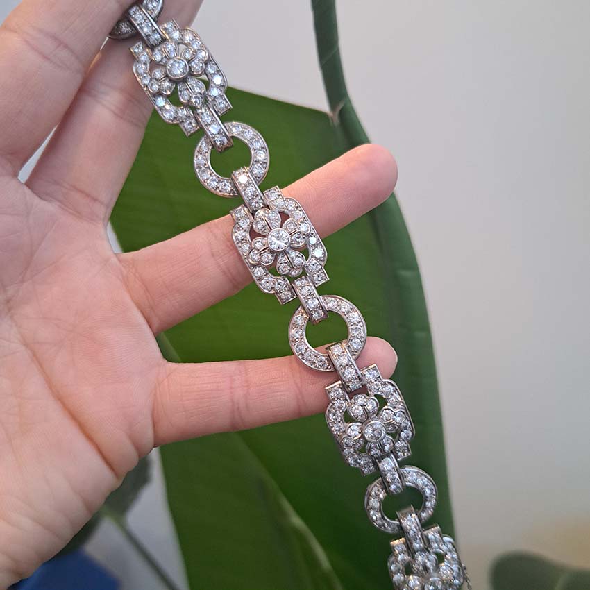 Art Deco French Diamond Bracelet, 20.80 carats