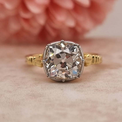 Georgian Style 2.72ct Old Cut Diamond Solitaire Engagement Ring