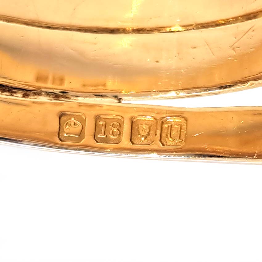 Antique Diamond Set Gold Double Snake Mens Ring