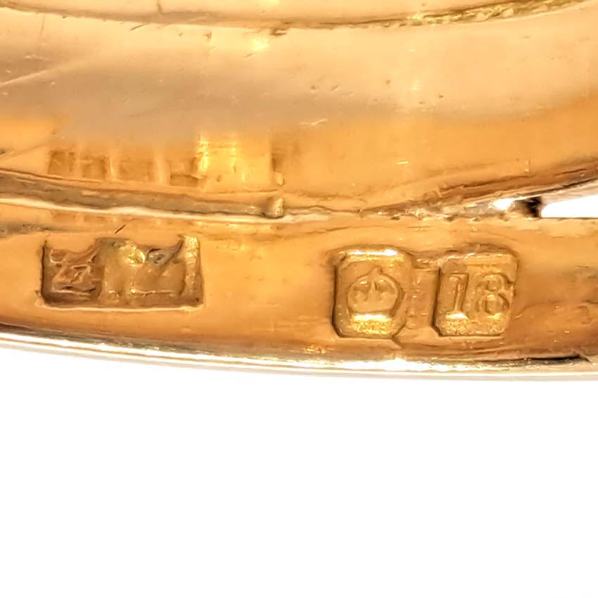 Antique Diamond Set Gold Double Snake Mens Ring