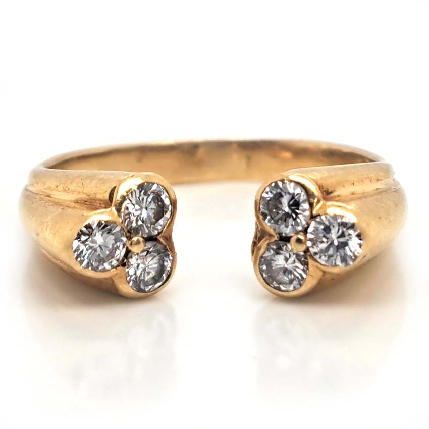 Vintage Kutchinsky Trio Open Diamond Ring, Circa 1975