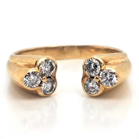 Vintage Kutchinsky Trio Open Diamond Ring, Circa 1975