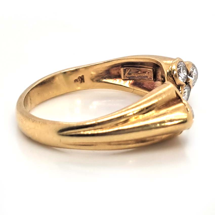 Vintage Kutchinsky Trio Open Diamond Ring, Circa 1975