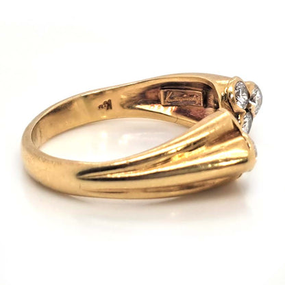 Vintage Kutchinsky Trio Open Diamond Ring, Circa 1975