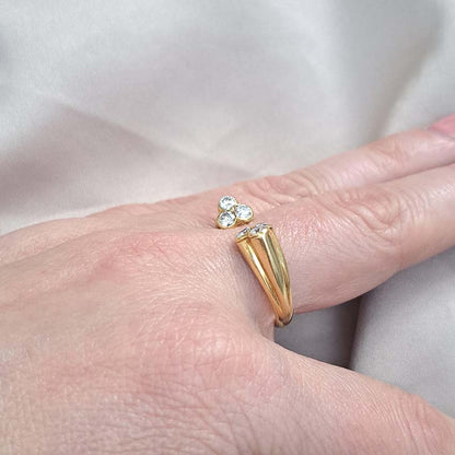 Vintage Kutchinsky Trio Open Diamond Ring, Circa 1975